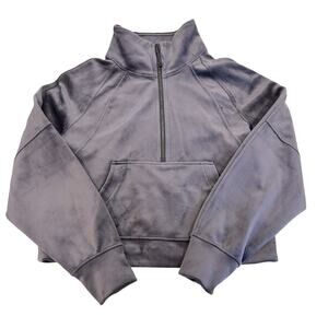 Lululemon Scuba Velvet Funnel Neck Pullover Size M/L Purple Lavender Oversized